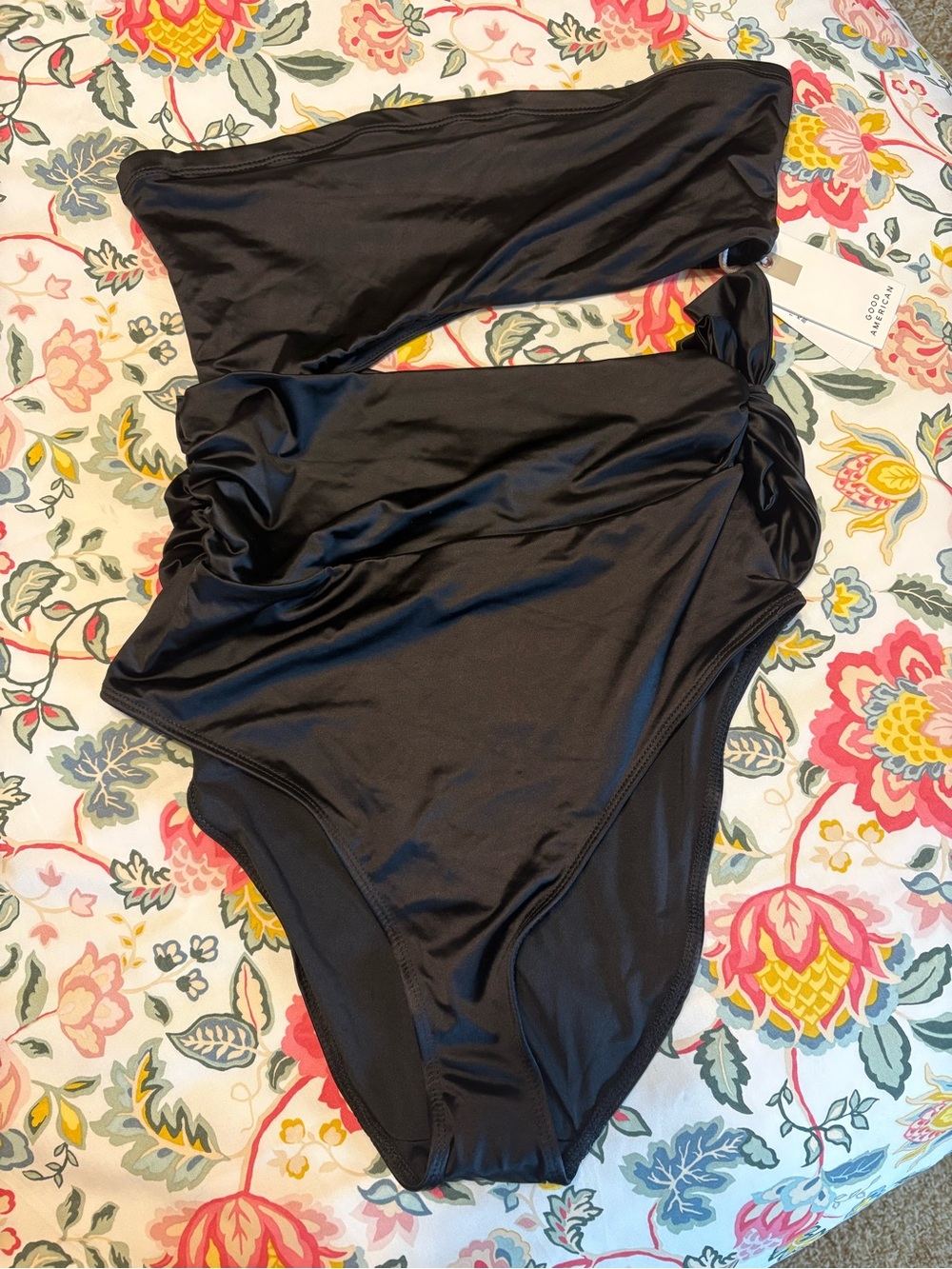 NWT Good American size 3 Black One-Piece Cutout Swimsuit
